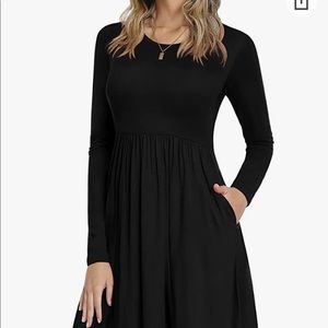 COPY - LONGYUAN Women's Long Sleeve Casual T Shirt Dresses Swing Dress with Poc…